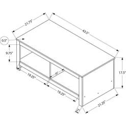 Monarch Rectangular Coffee Table with Storage 44