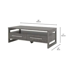 MEQ Rectangular Coffee Table with Storage Grey Best