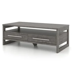 MEQ Rectangular Coffee Table with Storage Grey Best