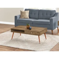 Monarch Rectangular Coffee Table with Storage - Walnut Sale