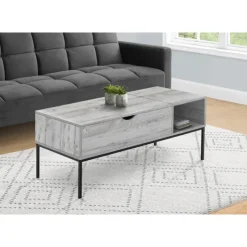 Monarch Rectangular Coffee Table with Storage - Grey Best