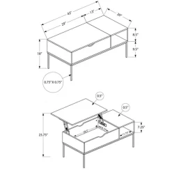 Monarch Rectangular Coffee Table with Storage - Dark Taupe Hot
