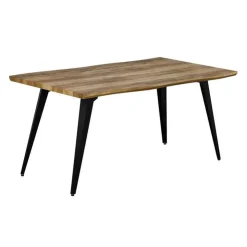 Rectangular Dining Table 63" Brown/Black