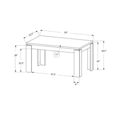 Monarch Rectangular Dining Table 60