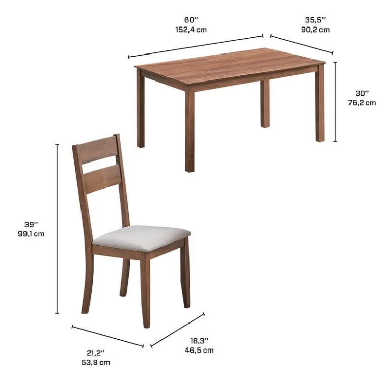 Rectangular Dining Table with 6 Chairs - Beige Brown/Beige Discount