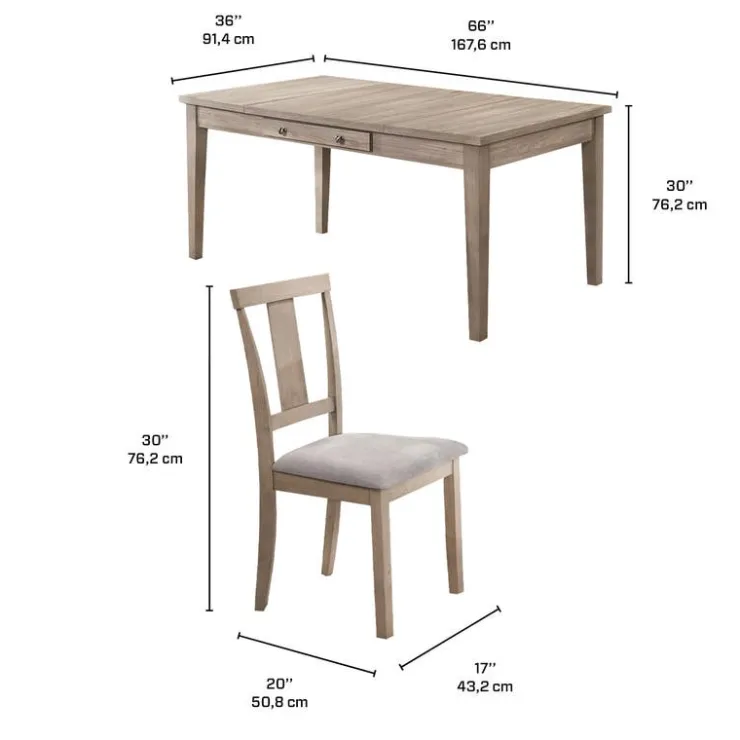 Rectangular Dining Table with Storage Compartments and 6 Chairs - Grey Hot