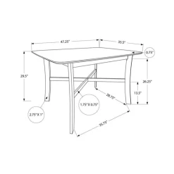 Monarch Rectangular Dining Table 48" - White New