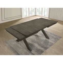 Rectangular Extendable Dining Table 66" to 94" Grey Outlet