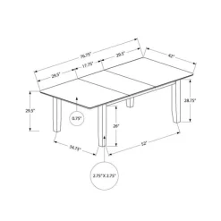 Monarch Rectangular Extendable Dining Table 60
