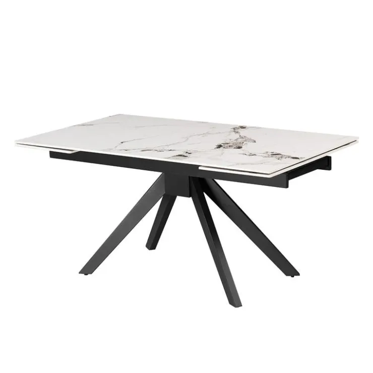 Rectangular Extendable Sintered Stone Dining Table 63" to 95" Grey/White/Black Discount