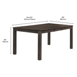 Arboit Poitras Rectangular Extendable Solid Wood Dining Table 54" to 70" SLATE Sale