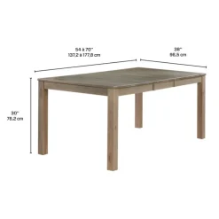 Arboit Poitras Rectangular Extendable Solid Wood Dining Table 54" to 70" Brown Outlet