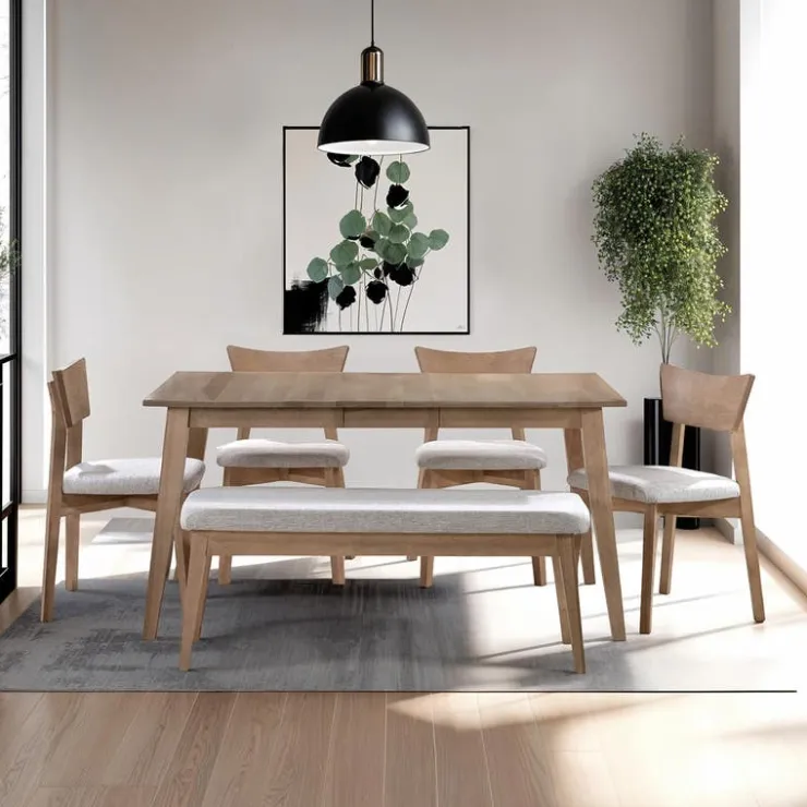 Arboit Poitras Rectangular Extendable Solid Wood Dining Table 48" to 60" - Grey Best
