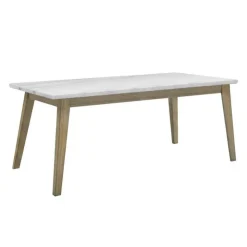 Rectangular Marble Top Dining Table 72" White / Naturel Sale
