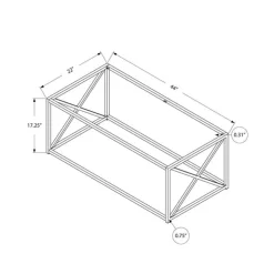 Monarch Rectangular Metal and Tempered Glass Coffee Table - Chrome New