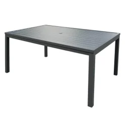 Rectangular Metal Outdoor Dining Table Grey