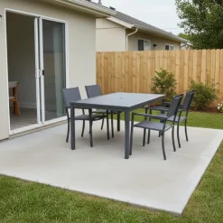 Rectangular Metal Outdoor Dining Table Grey