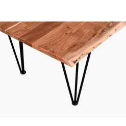 Rectangular Solid Wood Coffee Table Natural Brown Best