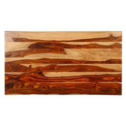 Rectangular Solid Wood Coffee Table Natural sheesham and black metal Best