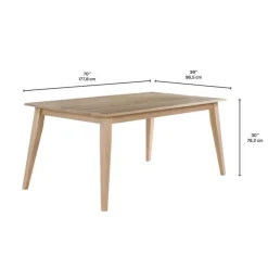 Arboit Poitras Rectangular Solid Wood Dining Table 70" - Greige Outlet