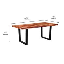 Rectangular Solid Wood Dining Table with 4 Chairs - 72" SHEESHAM/ORANGE Best