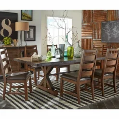 Rectangular Solid Wood Dining Table 79" Canyon brown Online