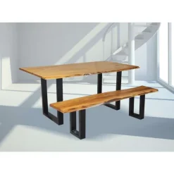 Rectangular Solid Wood Dining Table 67" Sale