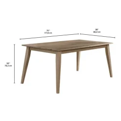 Arboit Poitras Rectangular Solid Wood Dining Table 70" - Grey Outlet