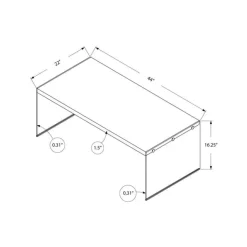 Monarch Rectangular Tempered Glass Coffee Table - Dark Taupe Hot