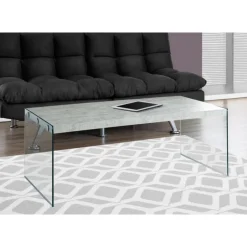 Monarch Rectangular Tempered Glass Coffee Table - Grey Discount