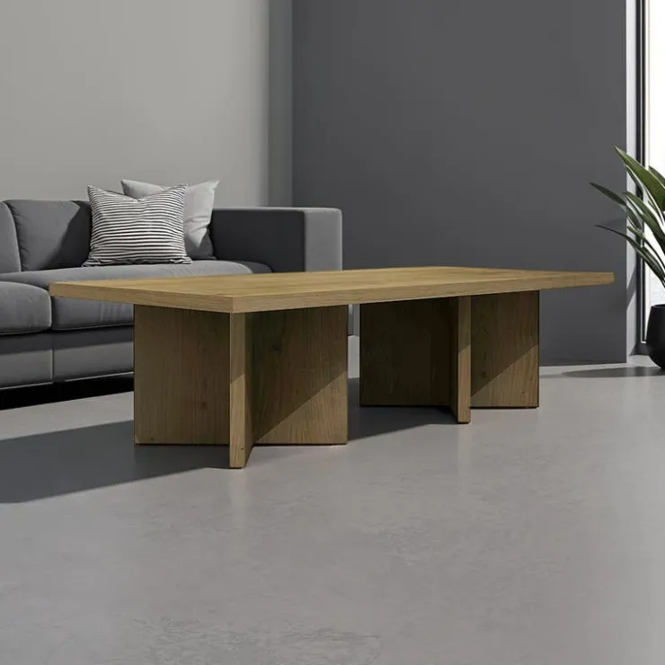 MEQ Rectangular X-Shaped Coffee Table SESAME Outlet