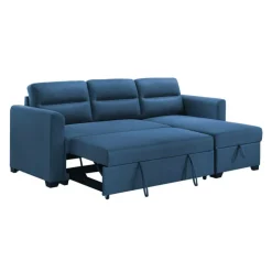 Reversible Sectional Bed with Storage - Blue Outlet