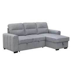 Reversible Sectional Bed with Chaise and Storage Grey Clearance
