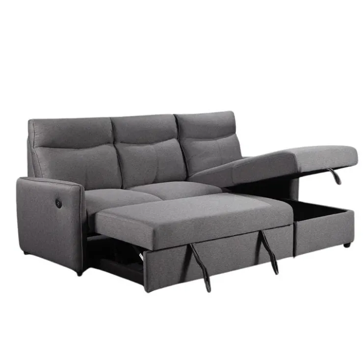 Reversible Sectional Bed with USB Ports Grey Sale