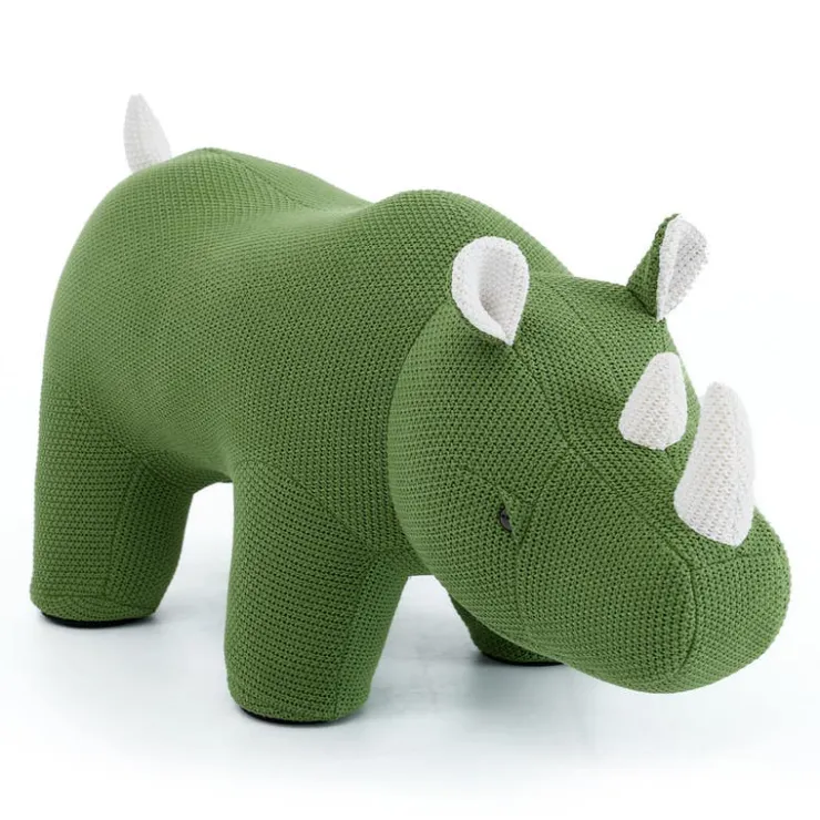 Rhinoceros-Shaped Kids Pouf – 35" x 11.8" x 17.3" Green Online