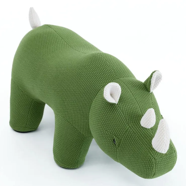 Rhinoceros-Shaped Kids Pouf – 35" x 11.8" x 17.3" Green Online