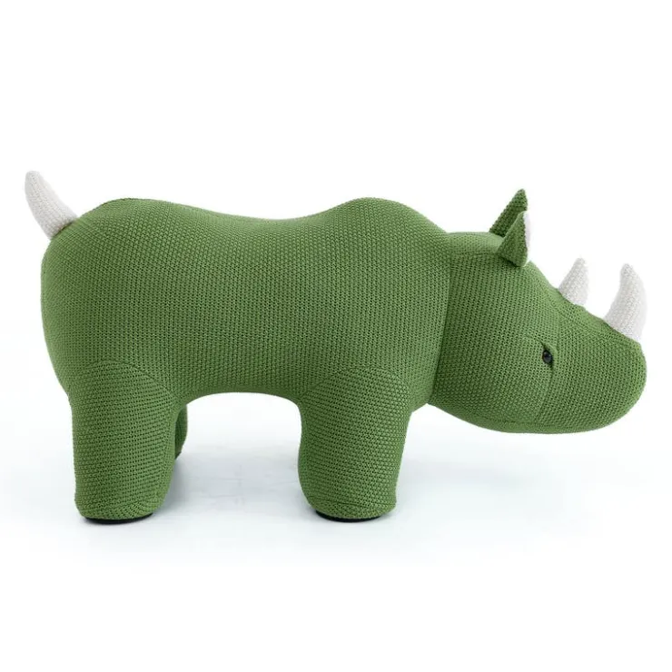 Rhinoceros-Shaped Kids Pouf – 35" x 11.8" x 17.3" Green Online