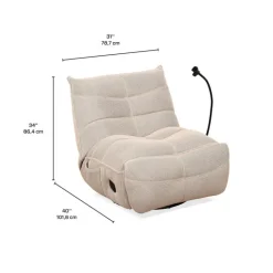 Rocking Recliner with Phone Holder - Beige Outlet