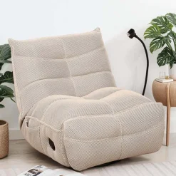 Rocking Recliner with Phone Holder - Beige Outlet