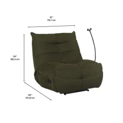 Rocking Recliner with Phone Holder - Green Online