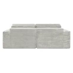 Rolled & Compressed Left Sectional in Corduroy Velvet 2 pcs - Beige Hot