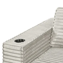 Rolled & Compressed Left Sectional in Corduroy Velvet 2 pcs - Beige Hot