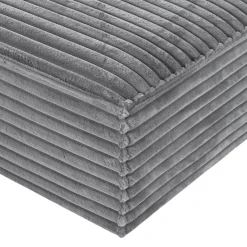 Rolled & Compressed Left Sectional in Corduroy Velvet 3 pcs - Grey Best
