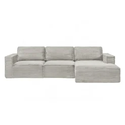 Rolled & Compressed Right Sectional in Corduroy Velvet 3 pcs - Beige Online