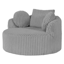 Rolled & Compressed Sealy Corduroy Armchair-in-a-Box with an Ottoman - Grey Outlet