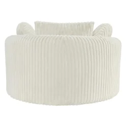Rolled & Compressed Sealy Corduroy Armchair-in-a-Box with an Ottoman - Cream Beige Discount