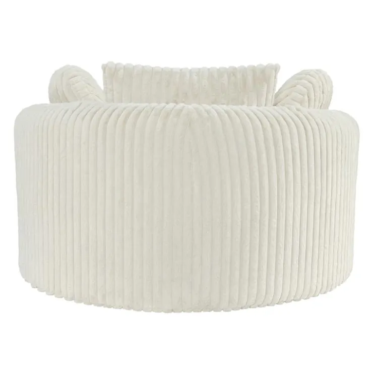 Rolled & Compressed Sealy Corduroy Armchair-in-a-Box with an Ottoman - Cream Beige Discount