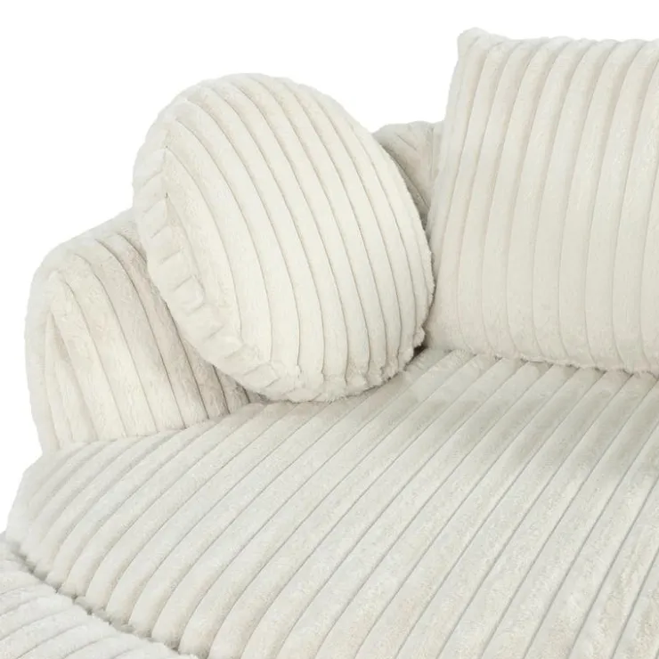 Rolled & Compressed Sealy Corduroy Armchair-in-a-Box with an Ottoman - Cream Beige Discount