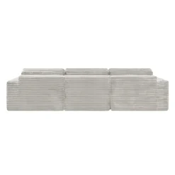 Rolled & Compressed Sofa in Corduroy Velvet - Beige Clearance