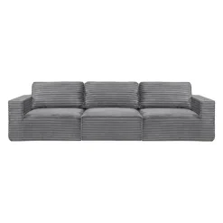 Rolled & Compressed Sofa in Corduroy Velvet - Grey Hot
